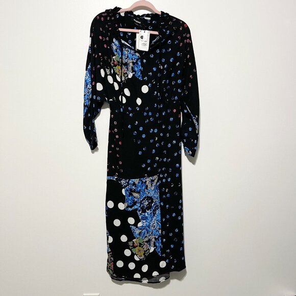 Desigual Christian Lacroix Womens Maxi Dress US M Floral Patchwork Boho Artsy - Picture 2 of 14